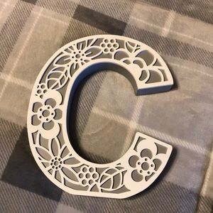 Pretty Letter C Wooden Decoration NWOT